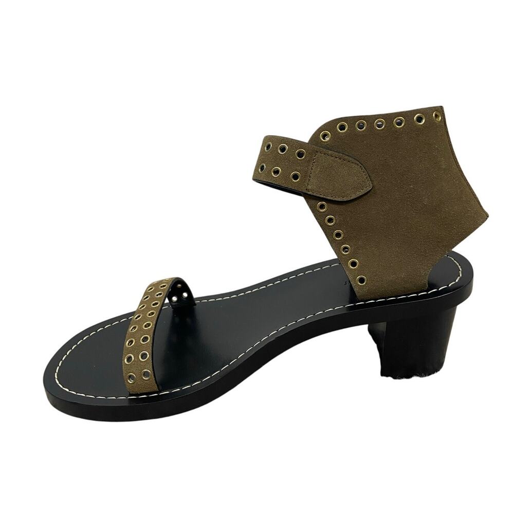Isabel Marant Studded Eyelet City Heeled Sandals Leather Preppy Statement Fall 7